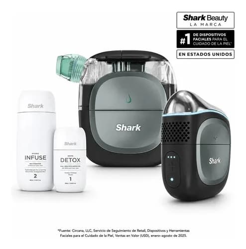Limpiador Facial Shark Facialpro Glow Dispositivo Con Skincare Coreano Serum Exfoliante Y Ácido Hialurónico Hidratante 10 Beneficios En 10 Minutos Extracción De Poros, Frío Y Calor Negro Fh320laabk al mayoreo en Kritech México