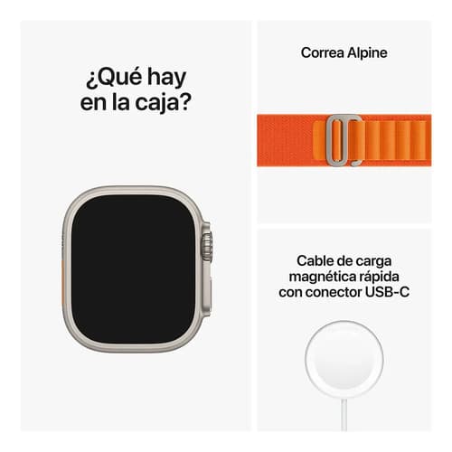 Apple Watch Ultra Gps - Caja De Titanio 49 Mm - Correa Naranja - L - 9