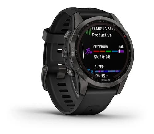 Reloj Garmin Fenix 7s Solar Zafiro Titanio Gris Oscuro 42mm Negro