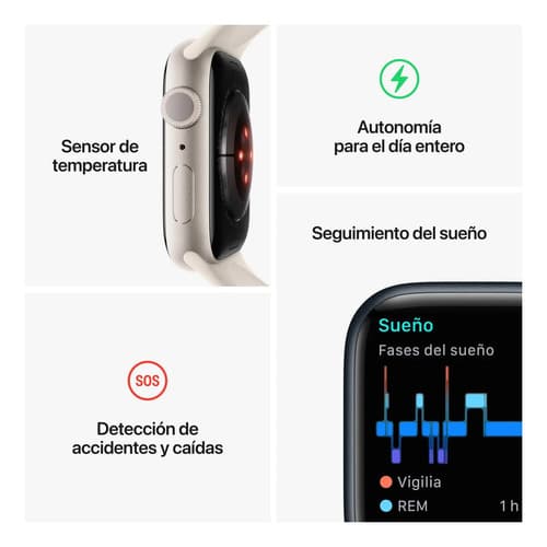 Apple Watch Series 8 Gps De 41 Mm Color Negro Medianoche Deportivo Azul Medianoche/patrón - 7