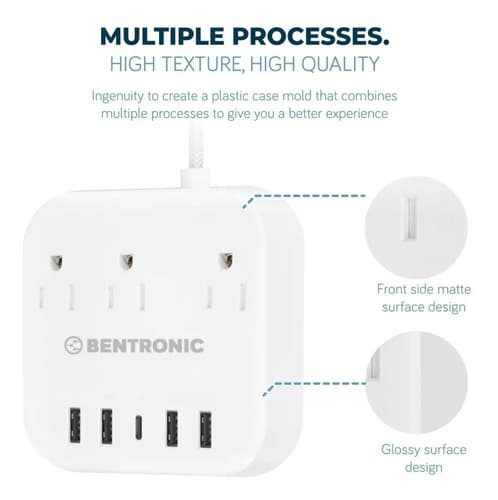 Power Strip With Usb C 5 Usb Ports (25w/5a), Safe Shutter De