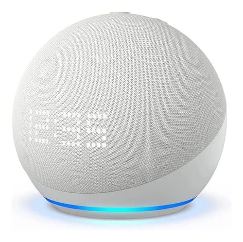 Amazon Echo Dot 5th Gen Reloj Asistente Virtual Alexa Blanca Glacier White