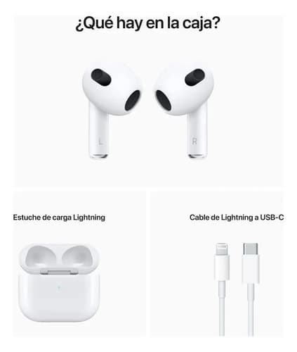 Apple AirPods (3ª generación) Con estuche De carga Lightning Blanco - 5