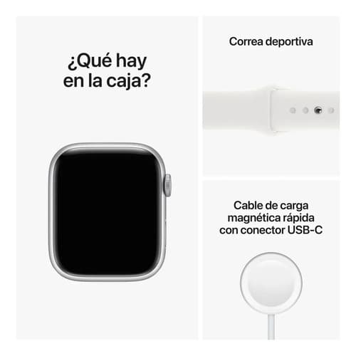 Apple Watch Series 8 Gps 45 Mm Correa Deportiva Blanca M/l Midnight M/l Blanca/patrón - 9
