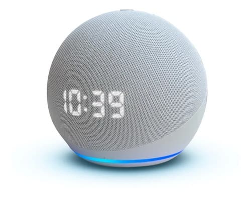 Amazon Echo Dot 4th Gen Con Alexa Pantalla Reloj Blanco Glacier White