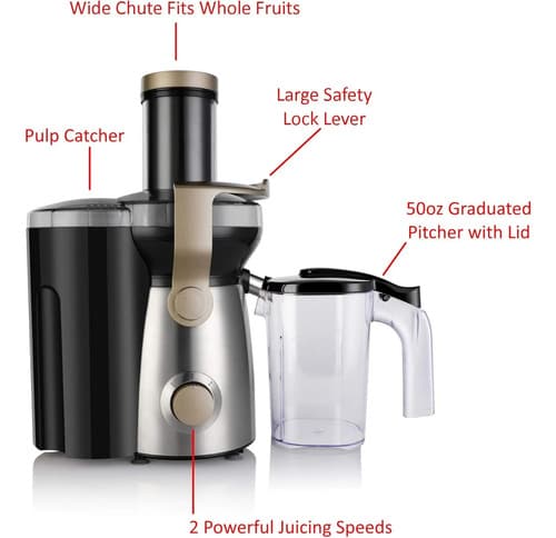 Brentwood Appliances Jc-1000  Extractor De Jugo Negro - 2