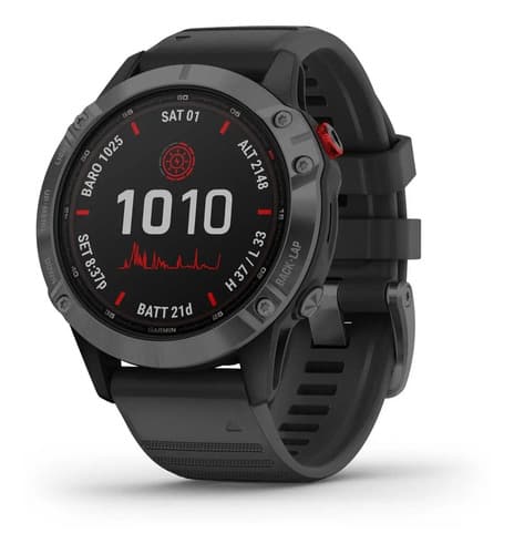 Reloj Garmin Fenix 6 Edición Pro Solar Con Correa Negro Gris Pizarra