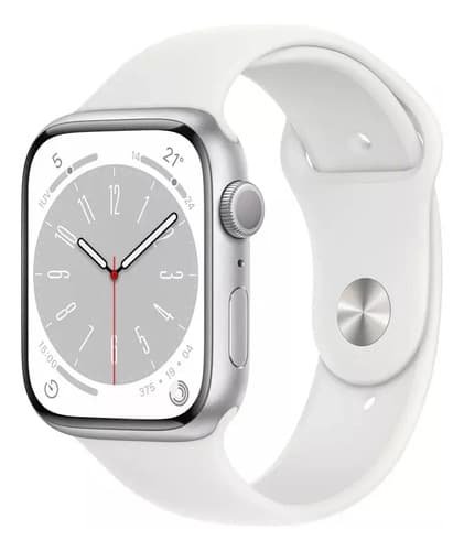 Apple Watch Series 8 Gps 45 Mm Correa  Blanca M/l Outlet Blanco Blanco