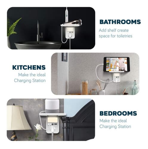  Extensor De Salida Usb De Pared Con Luz Nocturna Led. - 6