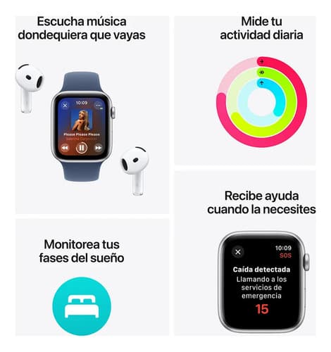 Apple Watch Se (2nd Gen) Gps  Caja De Aluminio Blanco Estelar De 44 Mm  Correa Deportiva Blanco Estelar - M/l - 3