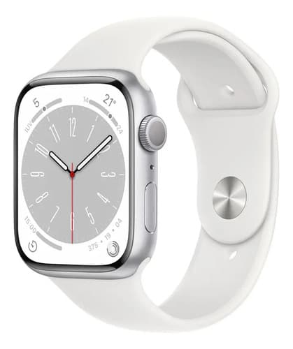 Apple Watch Series 8 Gps 45 Mm Correa Deportiva Blanca M/l Midnight M/l Blanca/patrón
