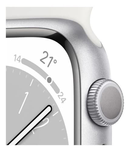 Apple Watch Series 8 Gps 45 Mm Correa Deportiva Blanca M/l Midnight M/l Blanca/patrón - 3