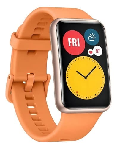 Huawei Watch Fit Display De 1.64  Con Correa De Silicona Color Cantaloupe Orange Y Caja Color Rose Gold