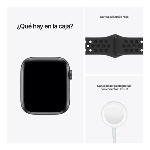 Apple Watch Nike Se44mm Correa Deportiva Nike Carbono/negro Gris Espacial Carbono/negro - 7