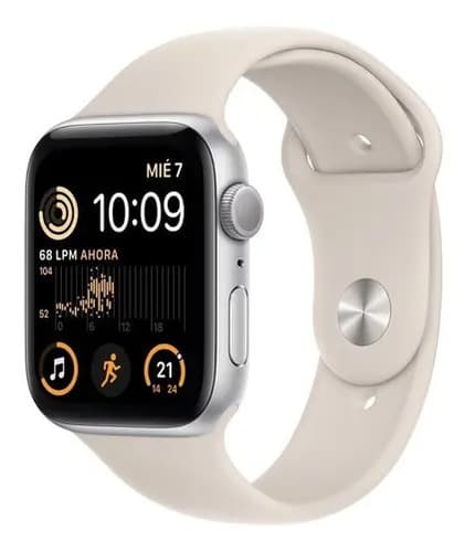 Apple Watch Se (2da Gen) 44 Mm S/m Starlight Blanco Estelar Correa Deportiva Blanco Estelar Blanco