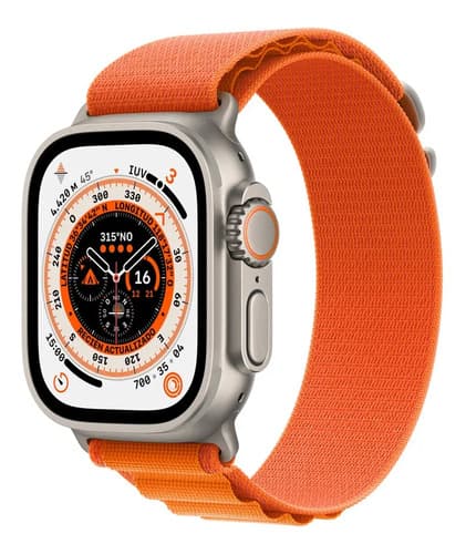 Apple Watch Ultra Gps - Caja De Titanio 49 Mm - Correa Naranja - L